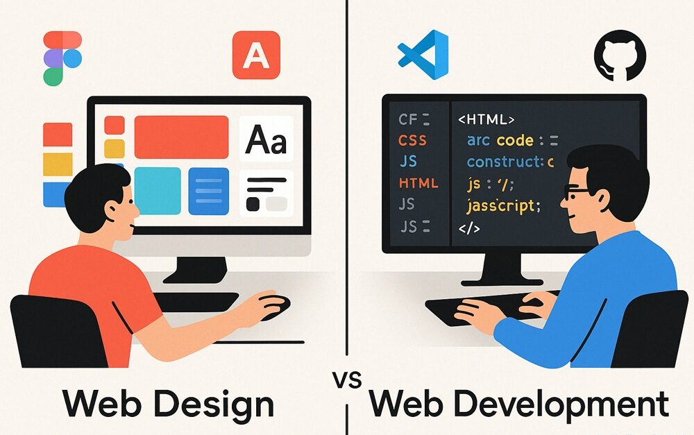 difference between web design and web development