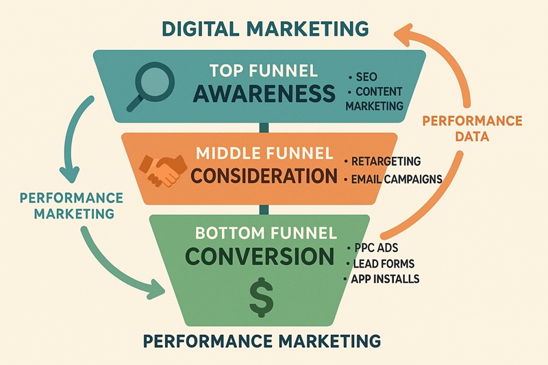 performance marketing vs digital marketing