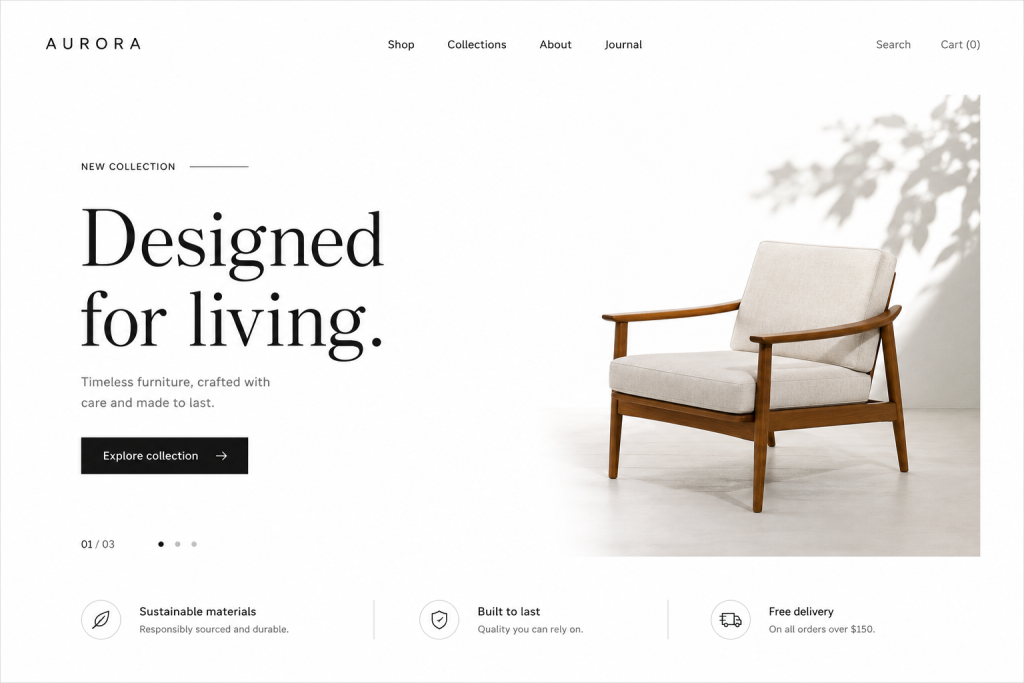 Minimalism and generous whitespace