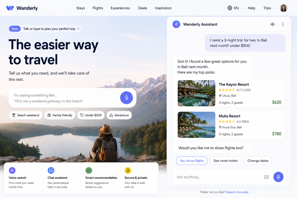 Voice and conversational UI