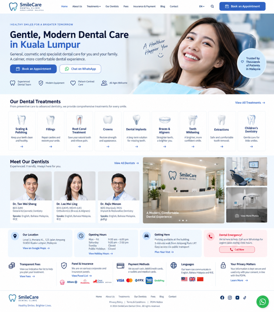dental clinic website